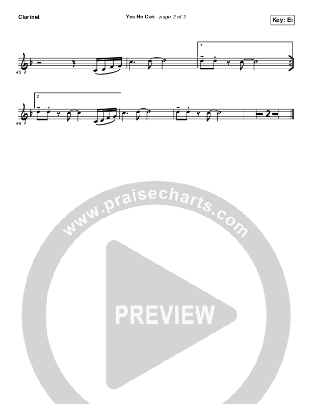 Yes He Can Clarinet (CAIN)