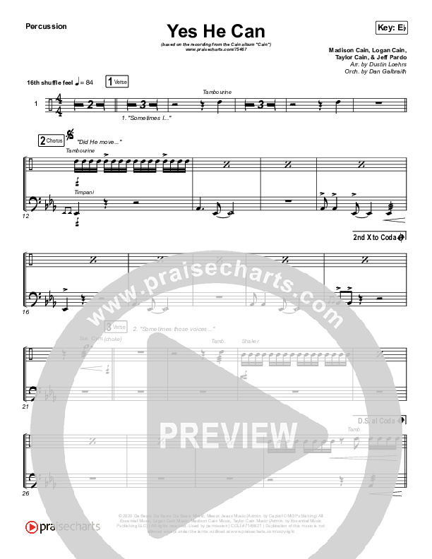 Yes He Can Percussion (CAIN)