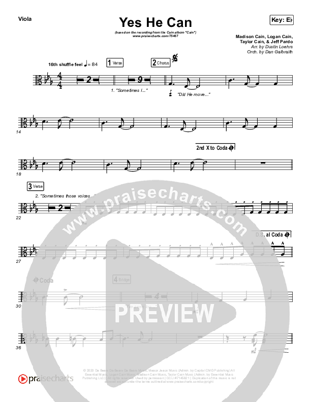 Yes He Can Viola (CAIN)