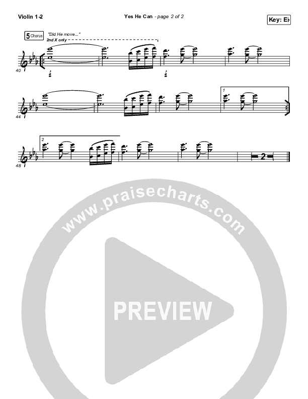 Yes He Can Violin 1/2 (CAIN)