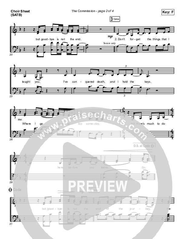 The Commission Choir Sheet (SATB) (CAIN)