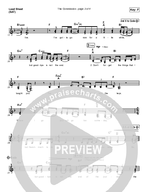 The Commission Lead Sheet (SAT) (CAIN)