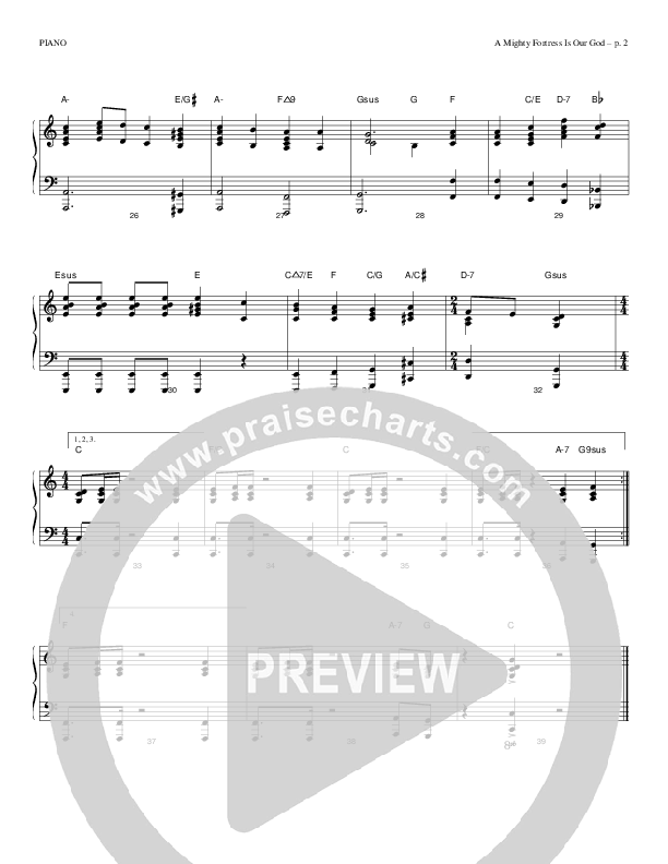 A Mighty Fortress Is Our God Piano Sheet (Todd Billingsley)