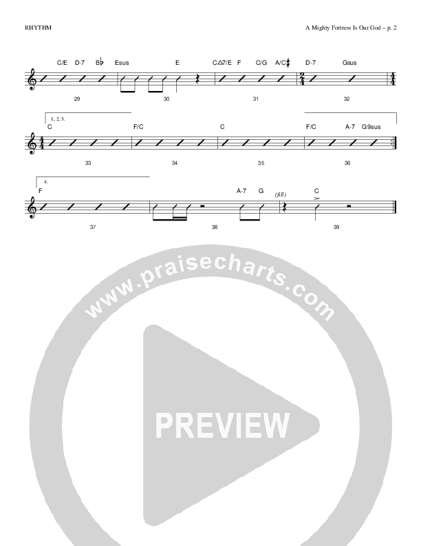 A Mighty Fortress Is Our God Rhythm Chart (Todd Billingsley)