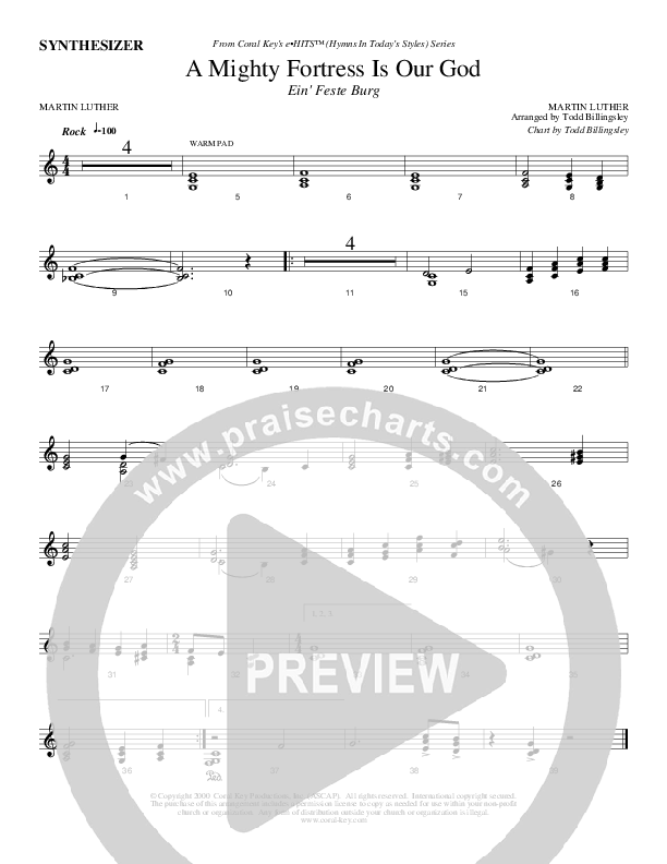 A Mighty Fortress Is Our God Synth (Todd Billingsley)