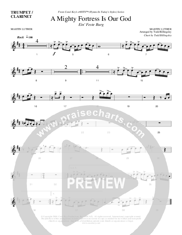 A Mighty Fortress Is Our God Trumpet (Todd Billingsley)