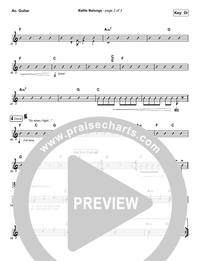 Battle Belongs Chord Chart