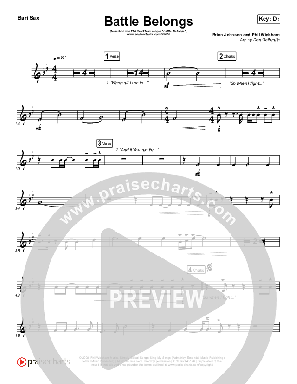 Battle Belongs Bari Sax (Phil Wickham)
