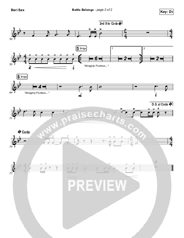 Battle Belongs Bari Sax (Phil Wickham)