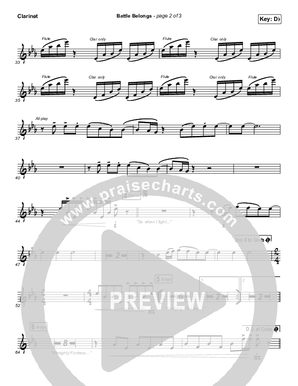 Battle Belongs Clarinet 1,2 (Phil Wickham)