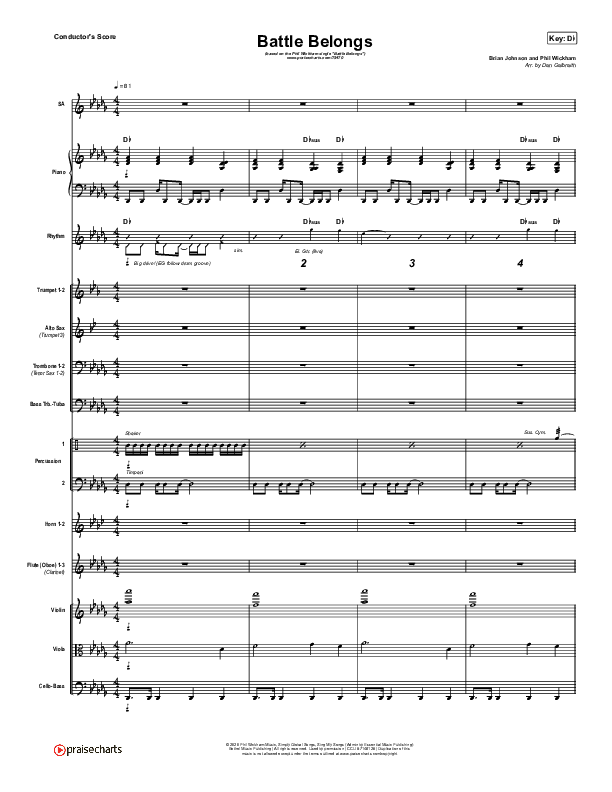 Battle Belongs Conductor's Score (Phil Wickham)