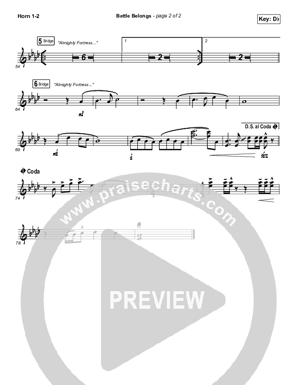 Battle Belongs French Horn 1,2 (Phil Wickham)