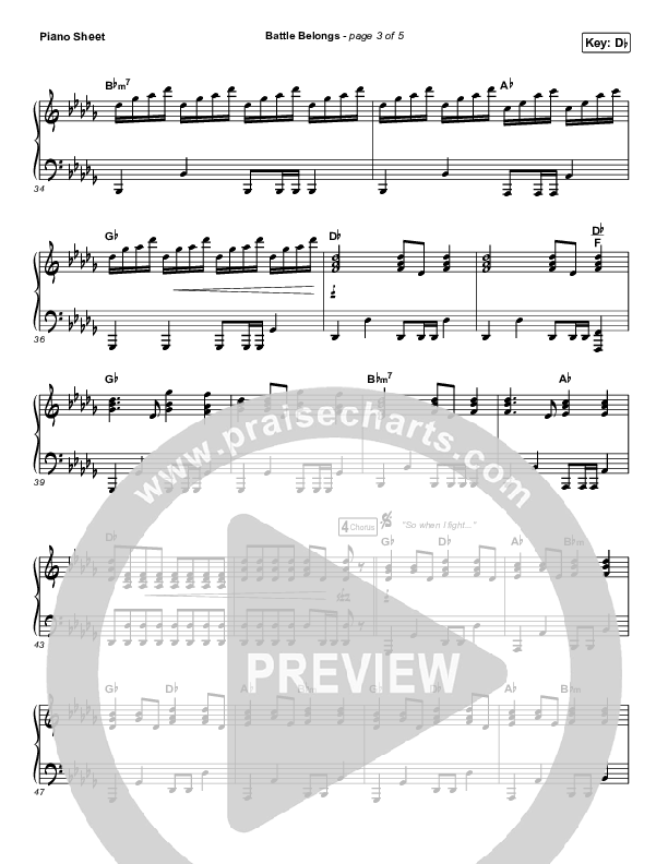 Battle Belongs Piano Sheet (Phil Wickham)