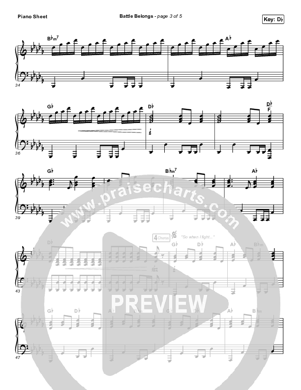 Battle Belongs Piano Sheet (Phil Wickham)