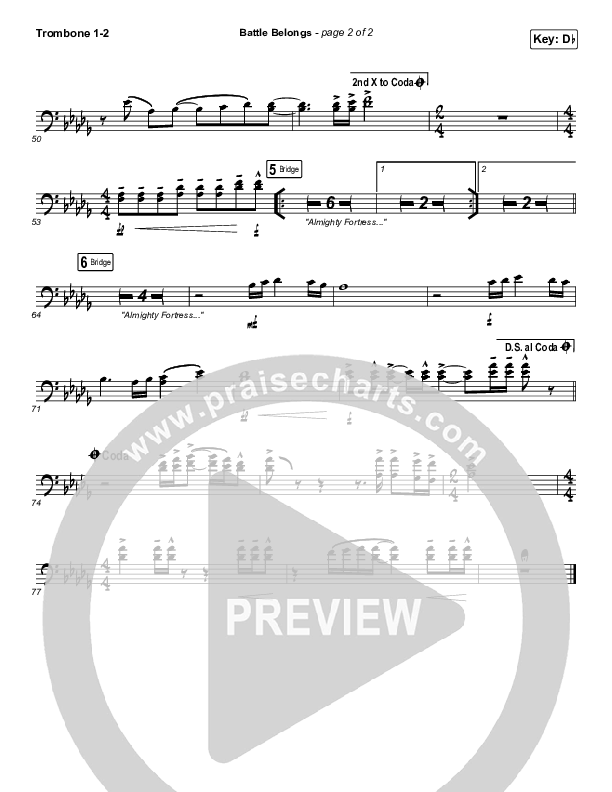 Battle Belongs Trombone 1,2 (Phil Wickham)