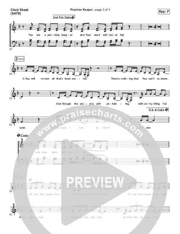 Promise Keeper Choir Sheet (SATB) (Hope Darst)