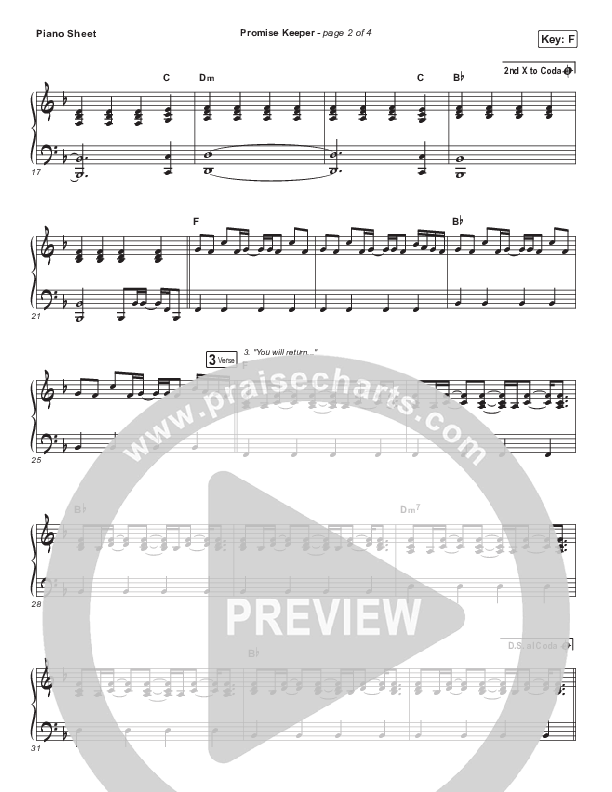 Promise Keeper Piano Sheet (Hope Darst)