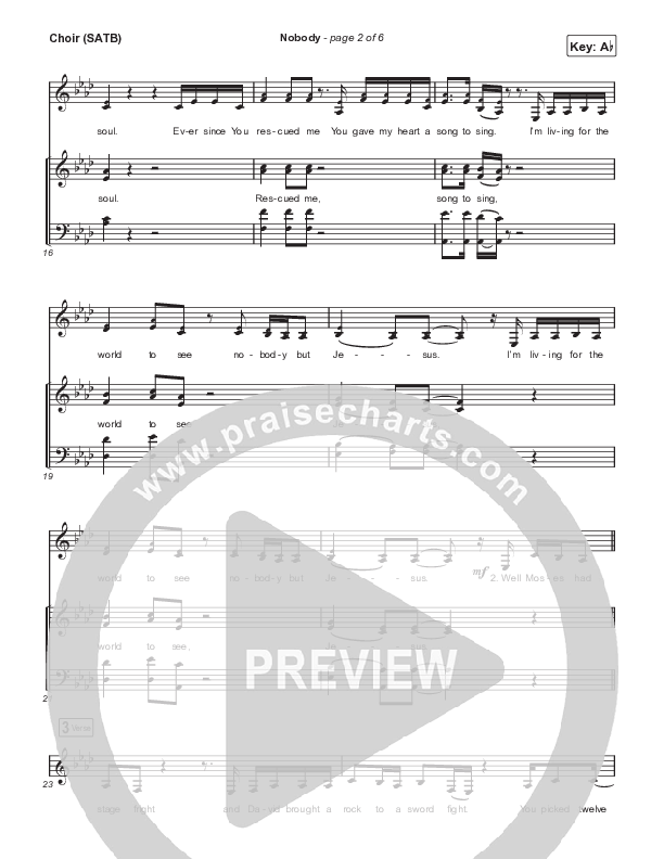 Nobody (Live) Choir Sheet (SATB) (Print Only) (Casting Crowns / Elevation Worship)