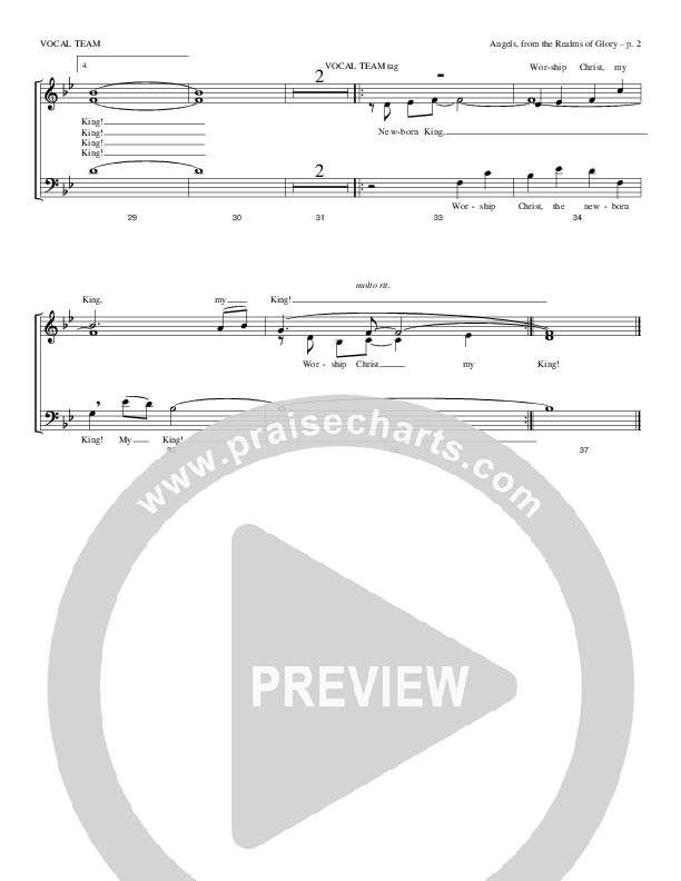 Angels From The Realms Of Glory Choir Sheet (Todd Billingsley)