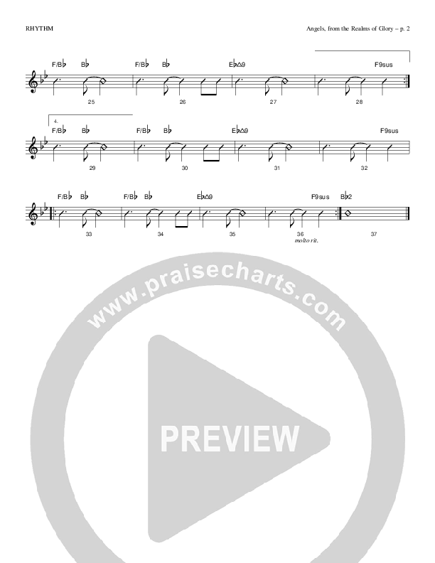 Angels From The Realms Of Glory Rhythm Chart (Todd Billingsley)