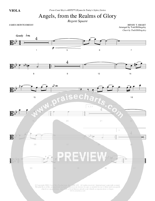 Angels From The Realms Of Glory Viola (Todd Billingsley)