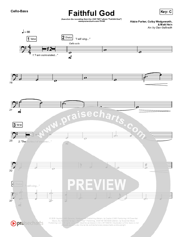 Faithful God Cello/Bass (I Am They)