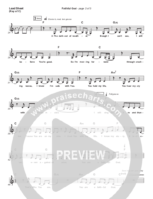 Faithful God Lead Sheet (Melody) (I Am They)