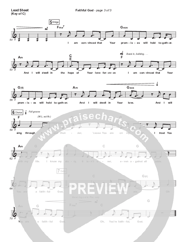 Faithful God Lead Sheet (Melody) (I Am They)
