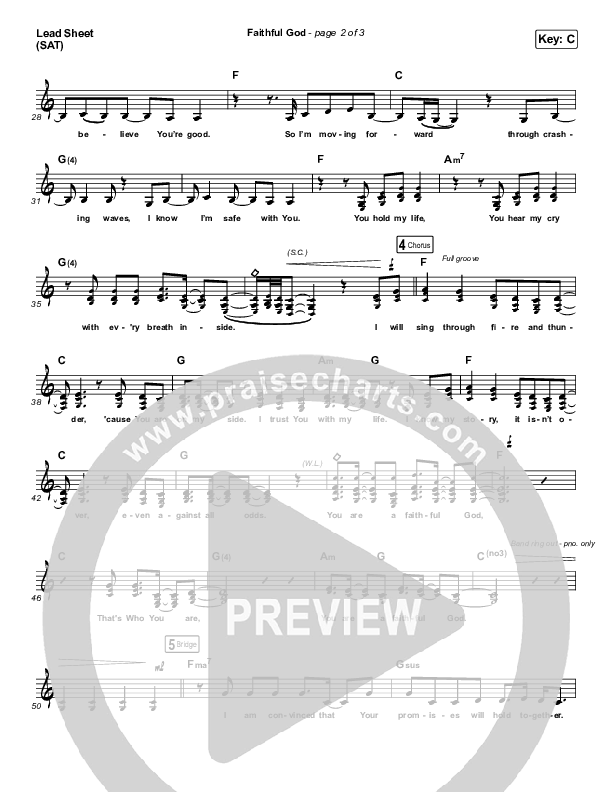 Faithful God Lead Sheet (SAT) (I Am They)