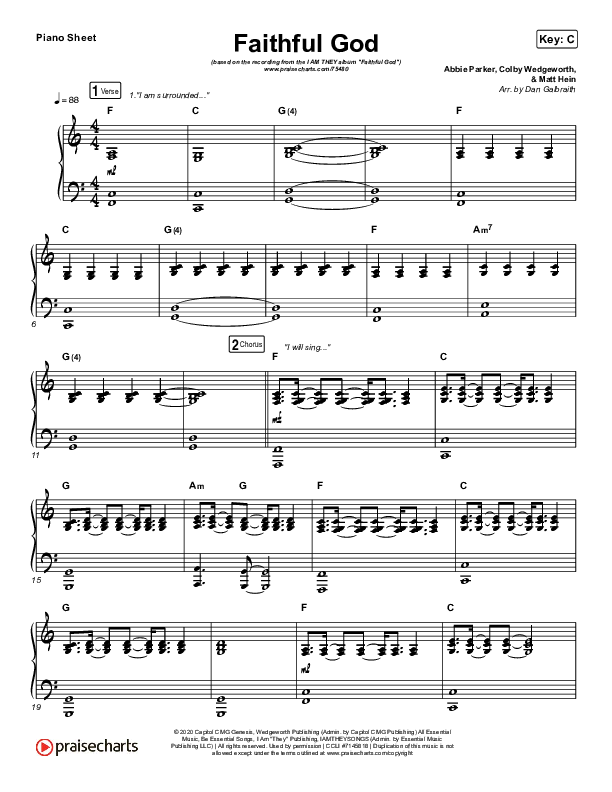 Faithful God Piano Sheet (I Am They)