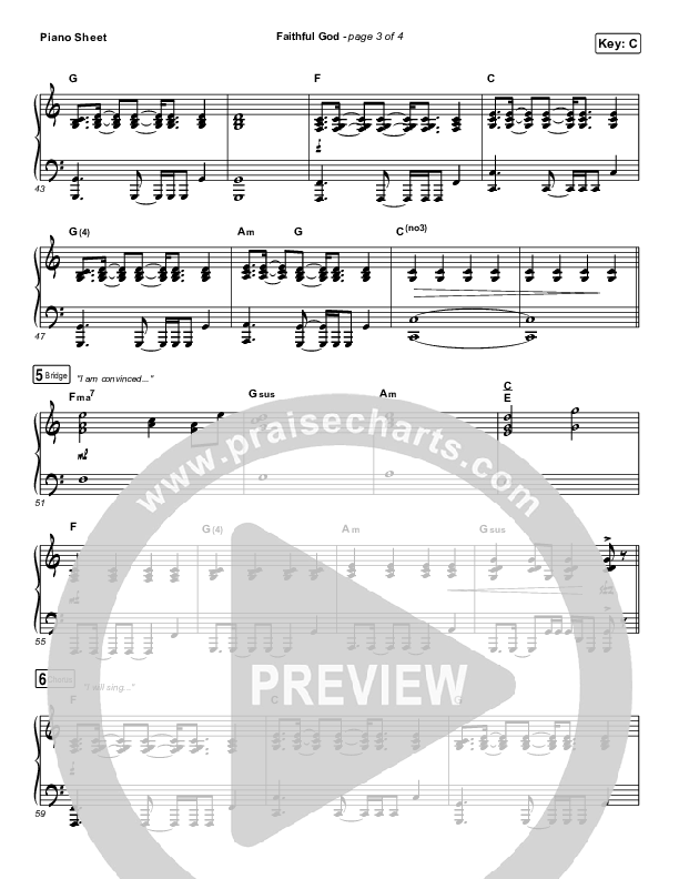 Faithful God Piano Sheet (I Am They)