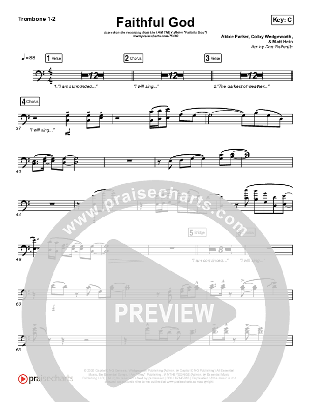 Faithful God Trombone 1/2 (I Am They)