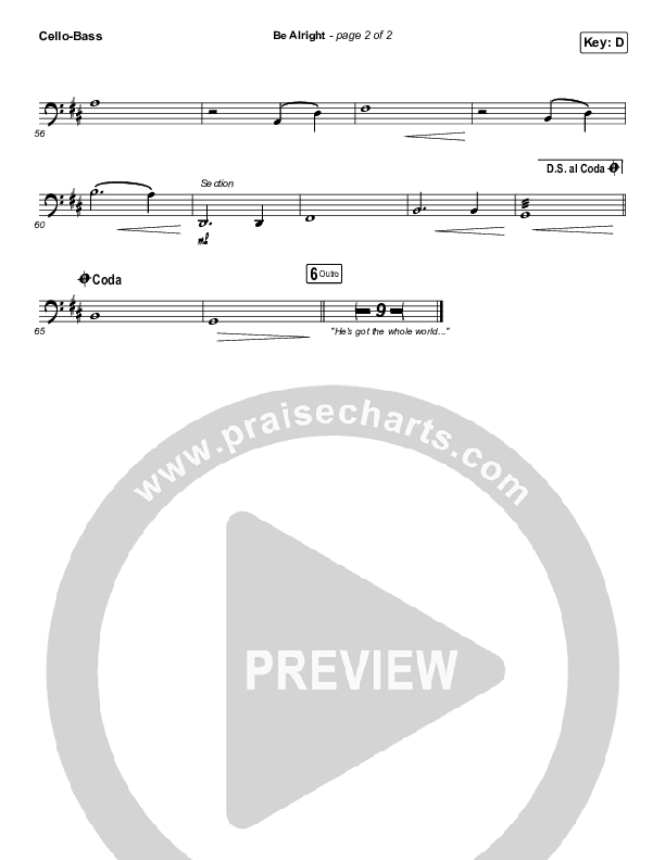 Be Alright Cello/Bass (Evan Craft / Danny Gokey)