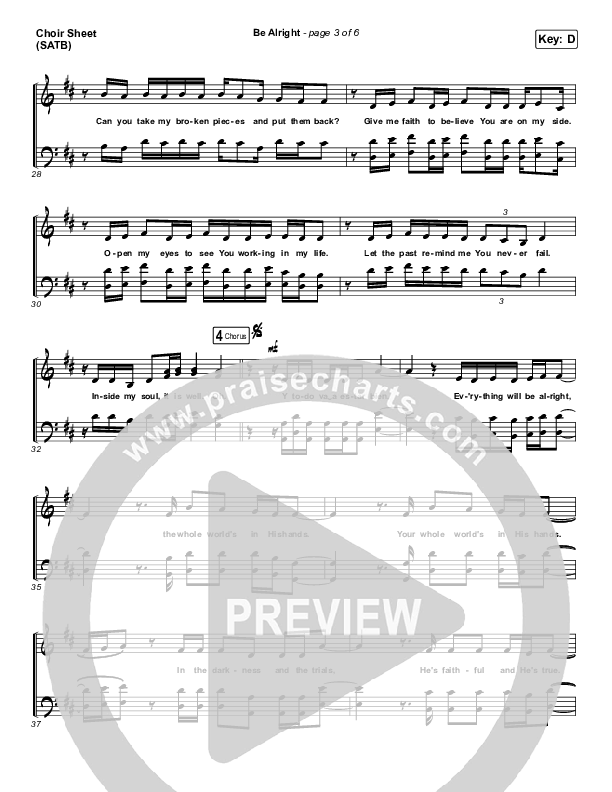 Be Alright Choir Vocals (SATB) (Evan Craft / Danny Gokey)