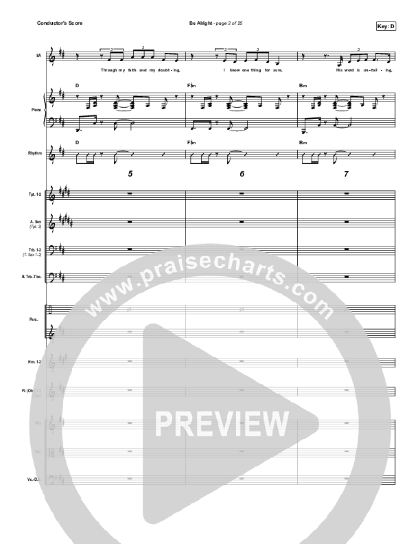 Be Alright Conductor's Score (Evan Craft / Danny Gokey)