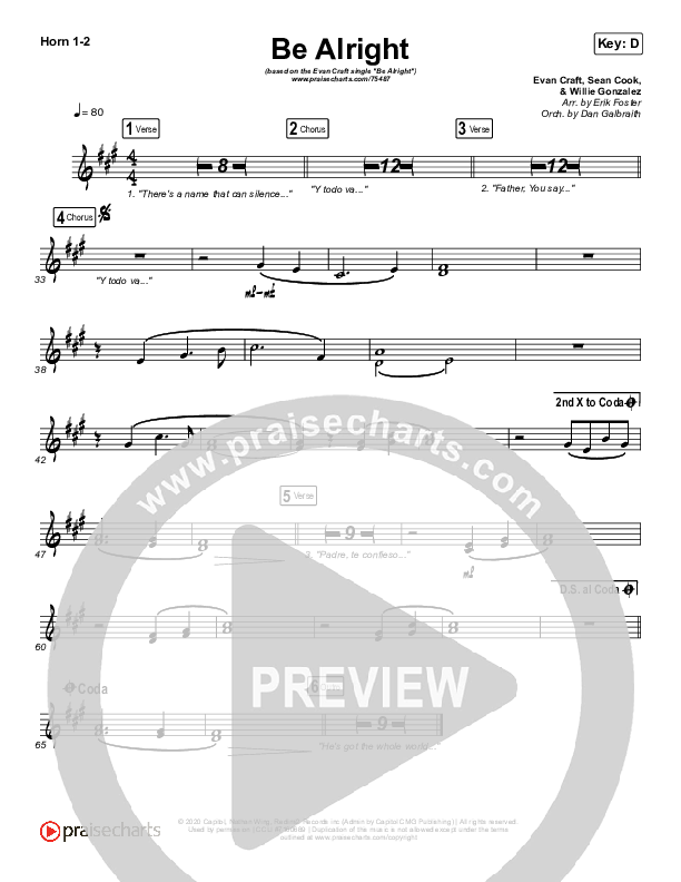 Be Alright Brass Pack (Evan Craft / Danny Gokey)