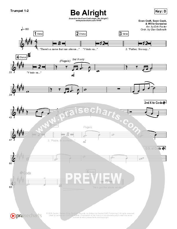 Be Alright Brass Pack (Evan Craft / Danny Gokey)