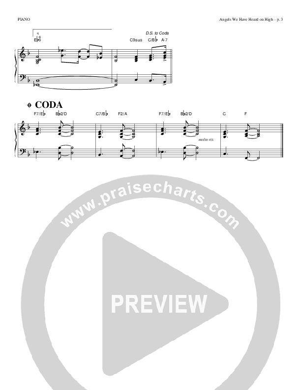 Angels We Have Heard on High Piano Sheet (Todd Billingsley)