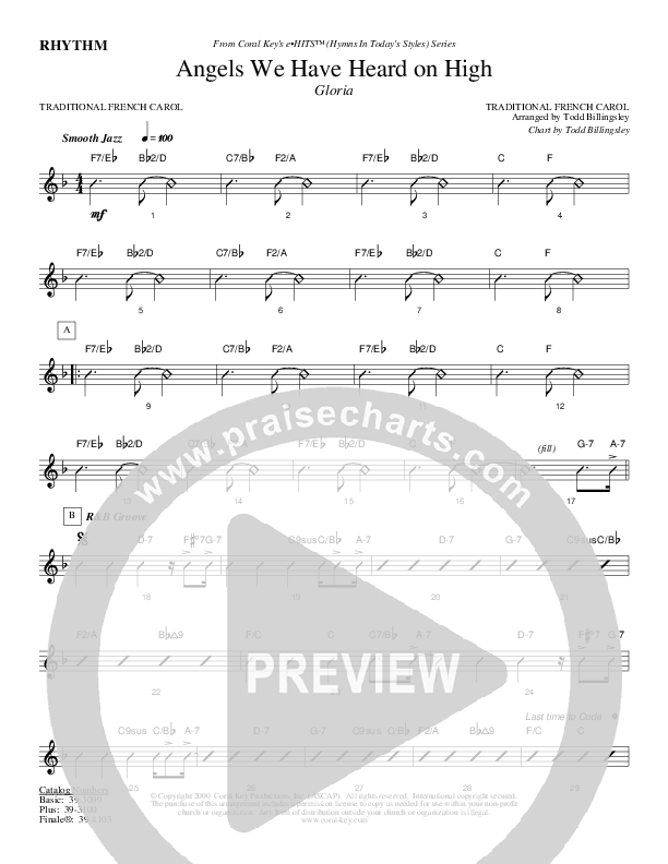 Angels We Have Heard on High Rhythm Chart (Todd Billingsley)