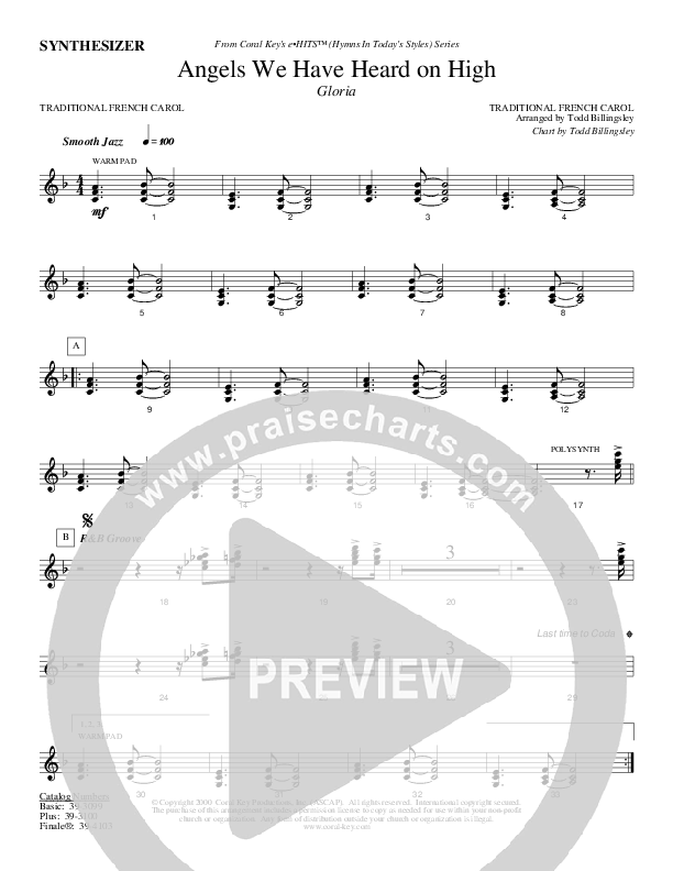 Angels We Have Heard on High Synth Strings (Todd Billingsley)