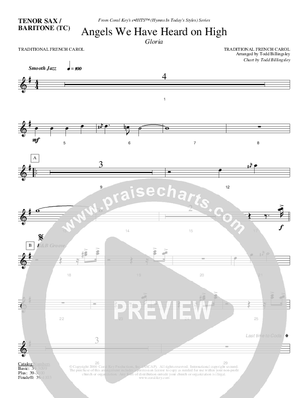 Angels We Have Heard on High Tenor Sax 2 (Todd Billingsley)