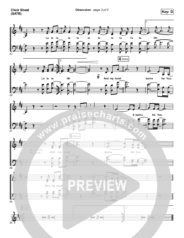 Obsession (Live) Choir Sheet (SATB) (Kari Jobe / Cody Carnes)