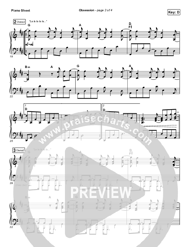 Obsession (Live) Piano Sheet (Kari Jobe / Cody Carnes)