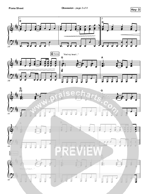 Obsession (Live) Piano Sheet (Kari Jobe / Cody Carnes)