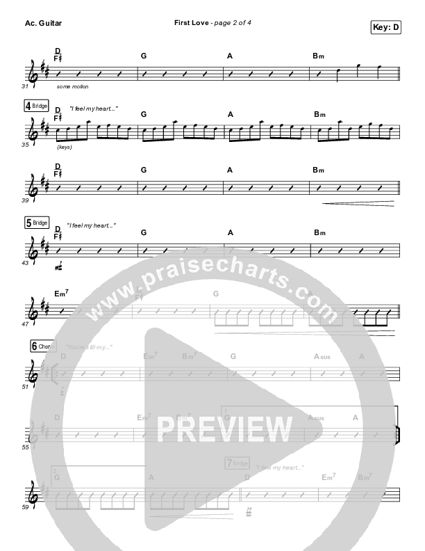 First Love (Live) Acoustic Guitar (Kari Jobe)