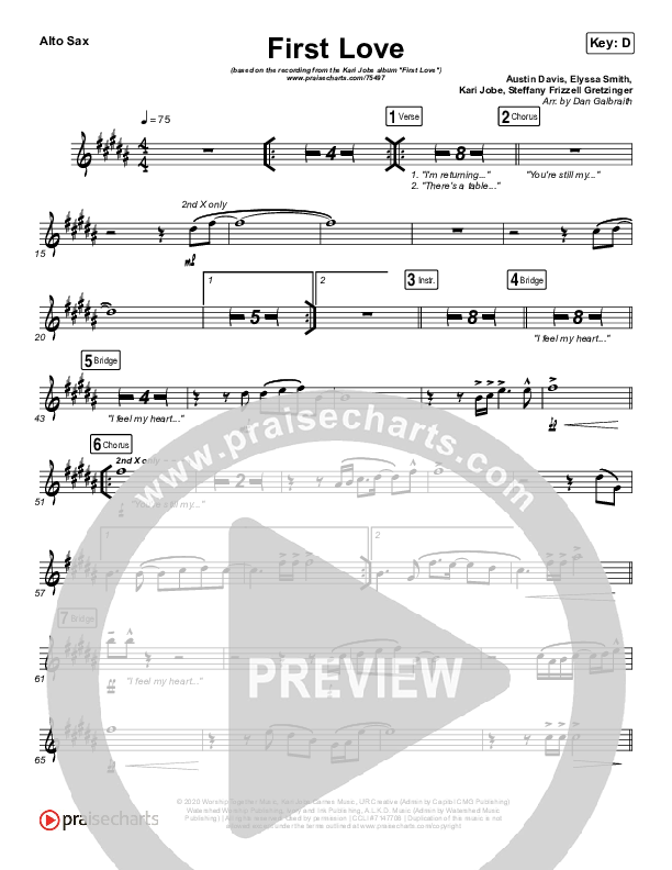 First Love (Live) Alto Sax (Kari Jobe)