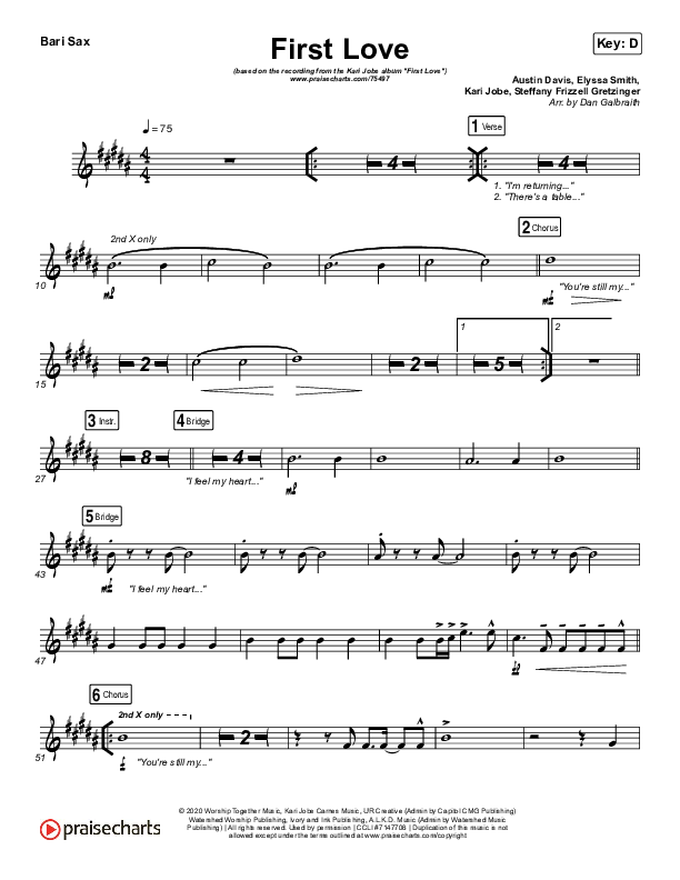 First Love (Live) Bari Sax (Kari Jobe)