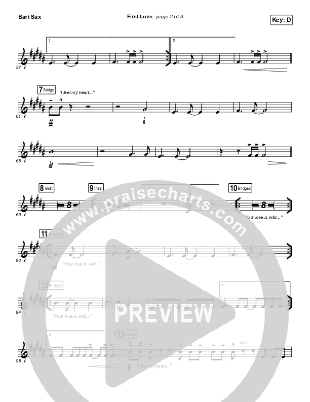 First Love (Live) Bari Sax (Kari Jobe)