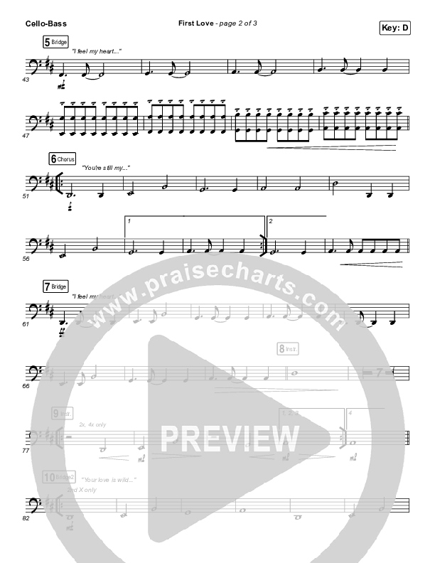 First Love (Live) Cello/Bass (Kari Jobe)