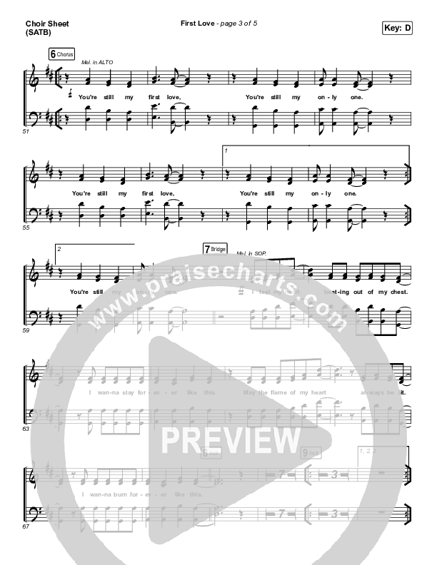 First Love (Live) Choir Sheet (SATB) (Kari Jobe)
